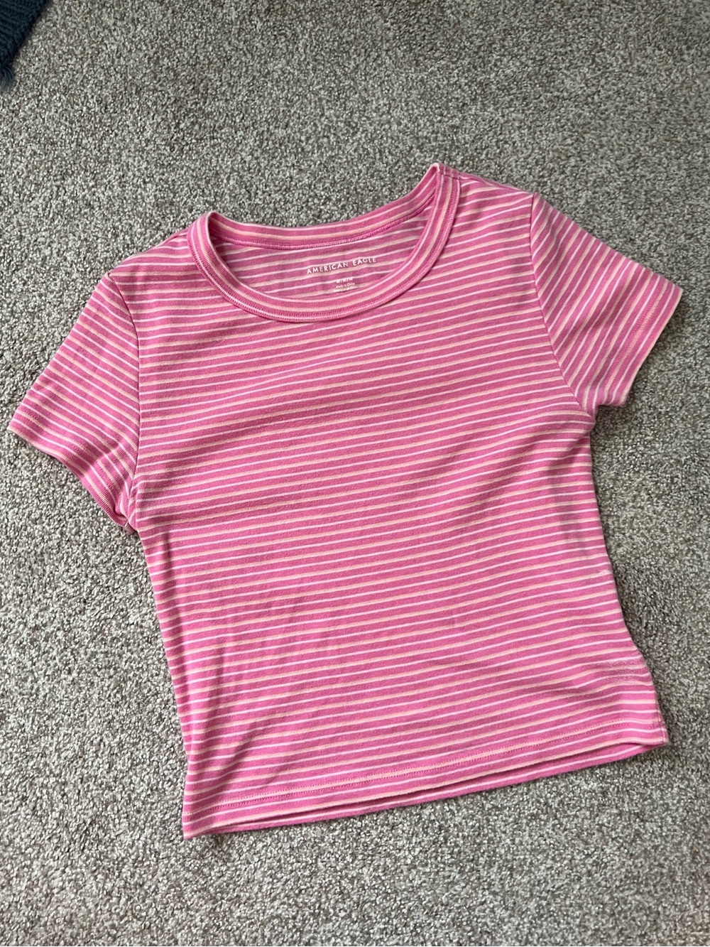 AEO Pink Striped babydoll Tee